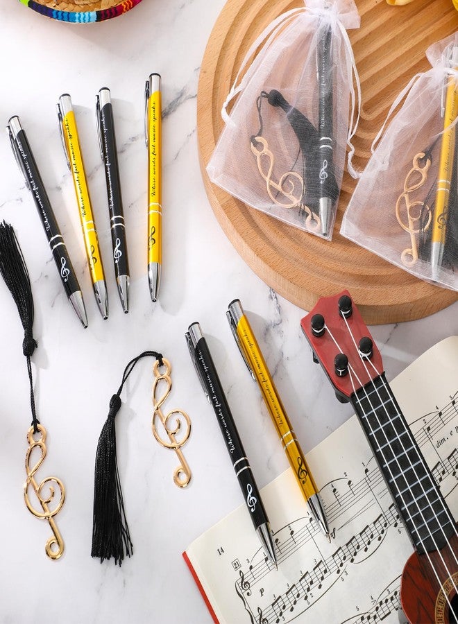 Gilprop 15 Sets Music Party Favors Include 15 Where Words Fail Speaks Music Pens 15 Metal Musical Symbols Bookmark with Tassels Musical Choir Prizes Gifts Piano Teacher Gift for Artists Office Supplies - Image 4
